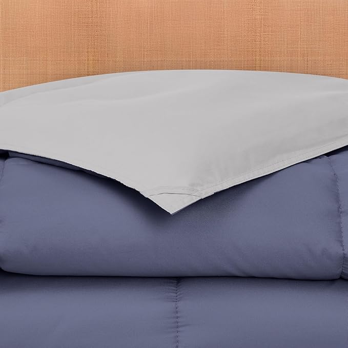 Modern Threads Down Alternative Reversible Comforter Deep Blue/Silver Queen