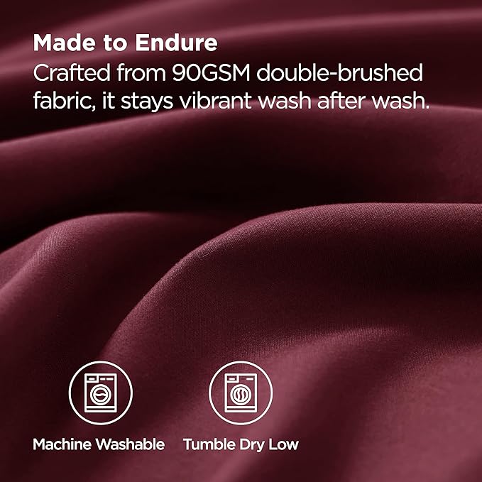 Bedsure Pillow Cases Standard Size Set of 2 - Burgundy Brushed Microfiber Pillowcases, Super Soft and Cozy Pillow Case Covers with Envelope Closure, Wrinkle, Fade and Stain Resistant, 20x26 Inches