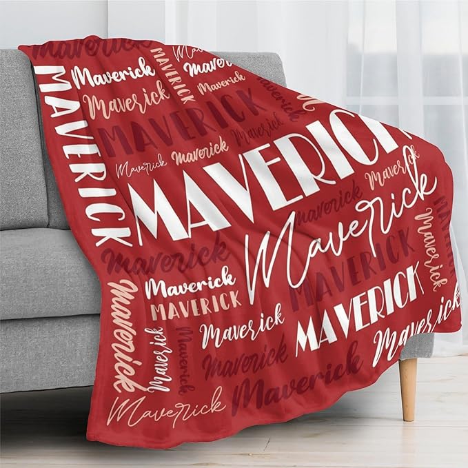 Name Blanket Personalized Blanket for Adult Kids Flannel Customize Throw Blanket Custom (Color 16, 50 x 60 Inches)