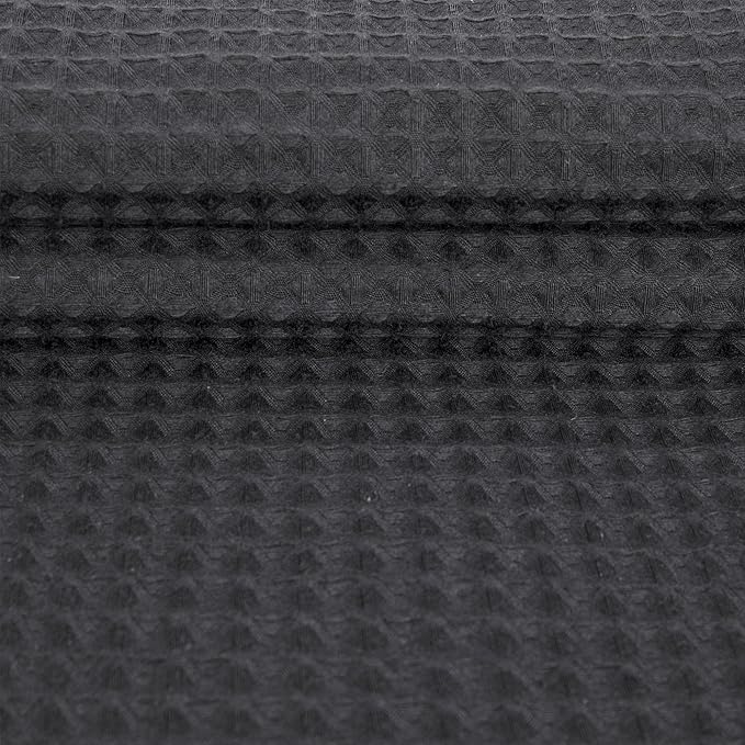 River Dream Stall Waffle Weave Shower Curtain with Snap-in Liner,Cotton Blend,No Hooks Needed Shower Curtain for Bathroom, Shower Curtain with Liner Set,Black,54x80 inches