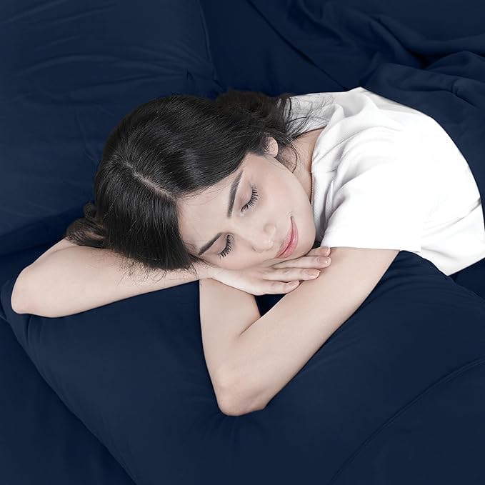 Utopia Bedding Twin Sheet Set – 3 Piece Bed Sheets for Twin Size Bed, Soft and Breathable Microfiber, Includes 1 Fitted Sheet, 1 Flat Sheet and 1 Pillowcase (Navy Blue)