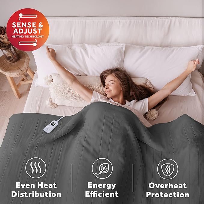 Sunbeam Royal Posh Night Fog Heated Blanket - Full