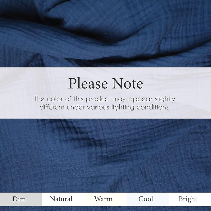 Salt Earth 100% Cotton Muslin Throw Blanket Gauze Blanket 50"X70" Throw 4 Layered for Couch, Bed, Living Room, Home, Lightweight & All Season Blankets & Throws, Easy wash, Skin Friendly (Navy Blue)