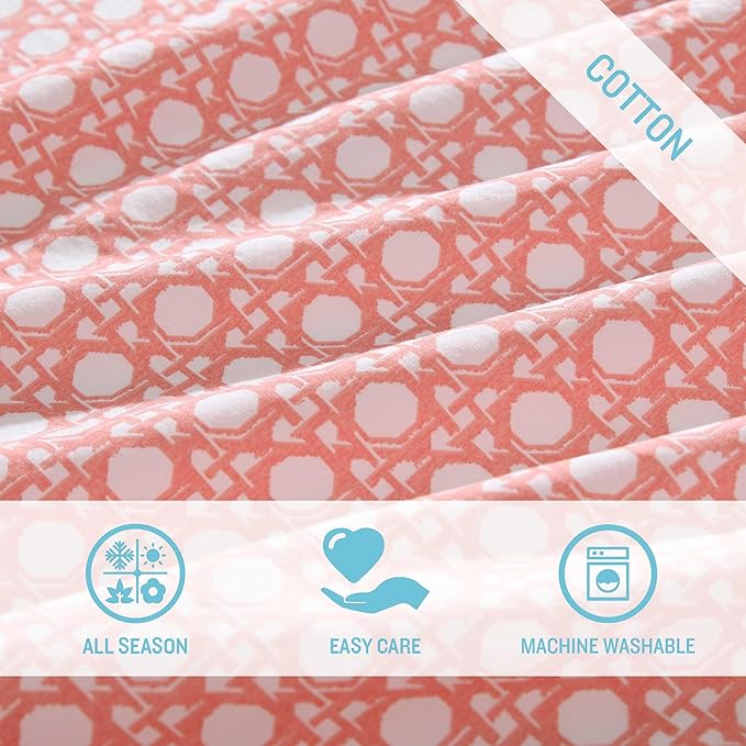 Tommy Bahama - King Bed Sheets, Crisp & Cool Cotton Percale Bedding with Matching Pillowcases, Lightweight Bed Set, Oeko-Tex Certified (Bahama Isle Orange)