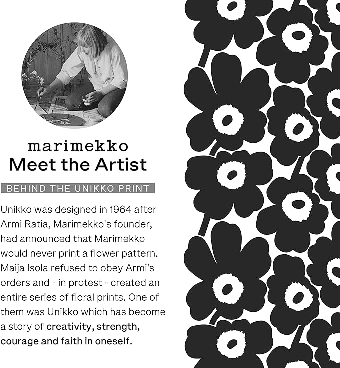 MARIMEKKO Unikko Terry Cotton Hand Towel (Red) – Floral Patterned Hand Towels – 28 in x 20 in