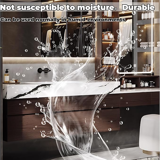 Bathroom Vanity with Sink - Luxury Bathroom Sink Cabinet, Floating Vanity with Smart Defogging Mirror & Storage Drawer, Multi-Layer Solid Wood Panel - Complete Accessories (56")