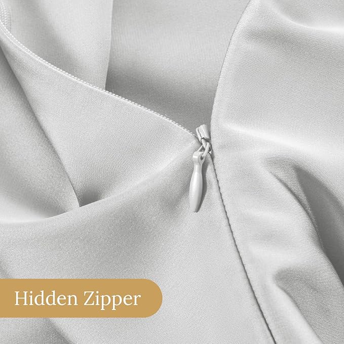 INFIIXSO Mulberry Silk Pillowcase for Hair and Skin, Silk Pillow Cases King Size with Hidden Zipper 20x40 Inches, Ultra Smooth and Soft Cooling Pillow Cases for Hot Sleepers(Light Grey, 1 Pack)