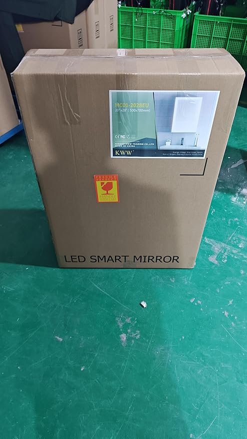 KWW LED Lighted Bathroom Medicine Cabinet with Sockets & USBs, Dimmable, 3 Color Light Makeup Mirror, Easy to Install, Wall Mounted Cabinet (Left Hinge, 19.5 * 28)