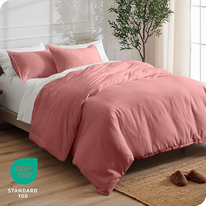 Bare Home Bedding Duvet Cover King Size - Premium 1800 Super Soft Collection - Lightweight, Cooling - Soft Breathable Bedding Duvet Cover (King, Dusty Rose)