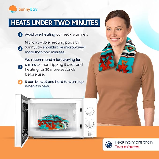 SunnyBay Microwave Heating Pad, Microwavable Moist Heated Neck and Shoulder Wrap, Versatile Weighted Beanbag Cold Pack or Warm Compress for Pain Relief, 26x4 Inches, Canyon