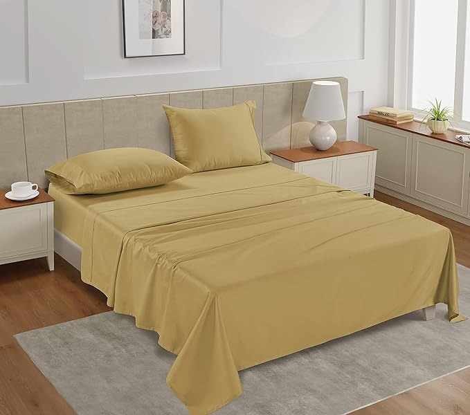 LANE LINEN King Sheet Set – 450 Thread Count Long-Staple 100% Cotton King Size Sheet Set, Sustainably Produced & Oeko-Tex Certified, Soft Silky Sateen Finish, 15" Deep Pocket Fitted Sheet – Cocoon