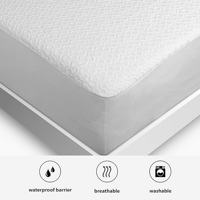 Bedgear Split Head Cal King Dri-Tec Mattress Protector – Waterproof, Breathable, Washable, Adjustable Base Compatible – Deep Pocket Fitted Pad Fits 18” Mattress – White