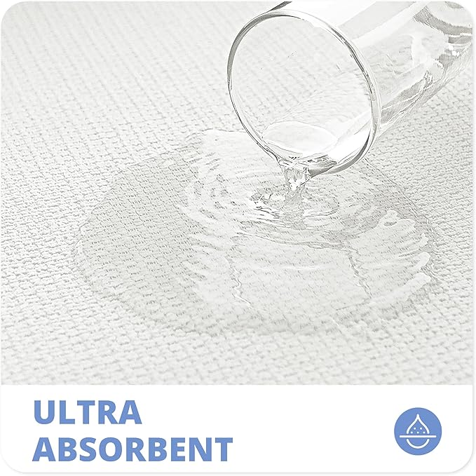 Bath Mat,Ultra Thin Bathroom Rugs,Rubber Bath Mats for Bathroom,No Slip Bath Rugs,Quick Dry,Machine Washable,Low Pile,Absorbent,Shower Outside,Sink,Home Decor Accessories.White,1'5"x2'3"(2 Pack)
