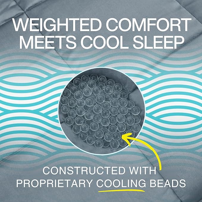 HomeSmart Cooling Weighted Blanket King Size 30 lbs, Designed with Hi-Tek Stay Cool Fabric, Machine Washable, Perfect for Couples, Also Fits California King Beds