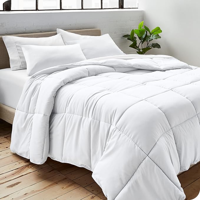 Bare Home Duvet Insert Comforter - Full Size - Goose Down Alternative - Ultra-Soft - Premium 1800 Series - All Season Warmth - Bedding Comforter (Full, White)