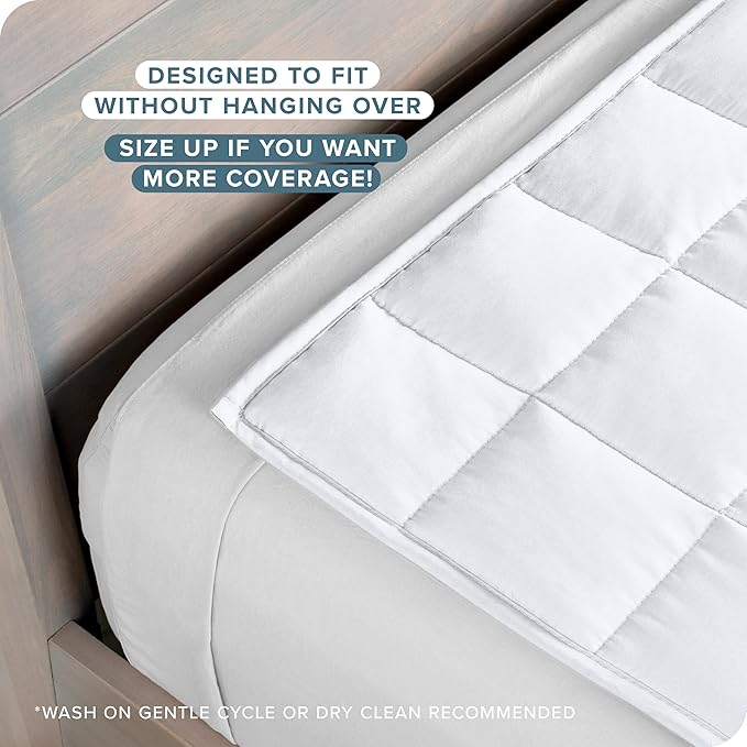 Bare Home Weighted Blanket Full or Queen Size 15lb (48" x 72") for Adults - All-Natural 100% Cotton - Premium Heavy Blanket Nontoxic Glass Beads (White, 48"x72")