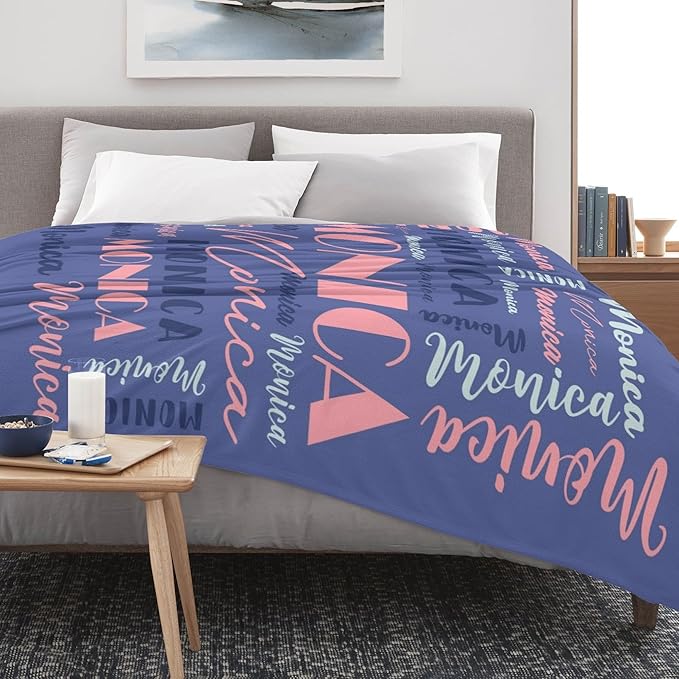 Name Blanket Personalized Blanket for Adult Kids Flannel Customize Throw Blanket Custom (Color 14, 30 x 40 Inches)