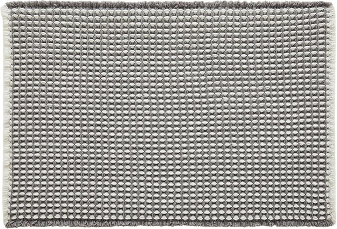 Waffle Bath Mat, Boho Bathroom Rugs Non Slip Washable Super Absorbent Quick Dry Bath Mat Farmhouse Bathroom Decor, 36"x24" Grey and White
