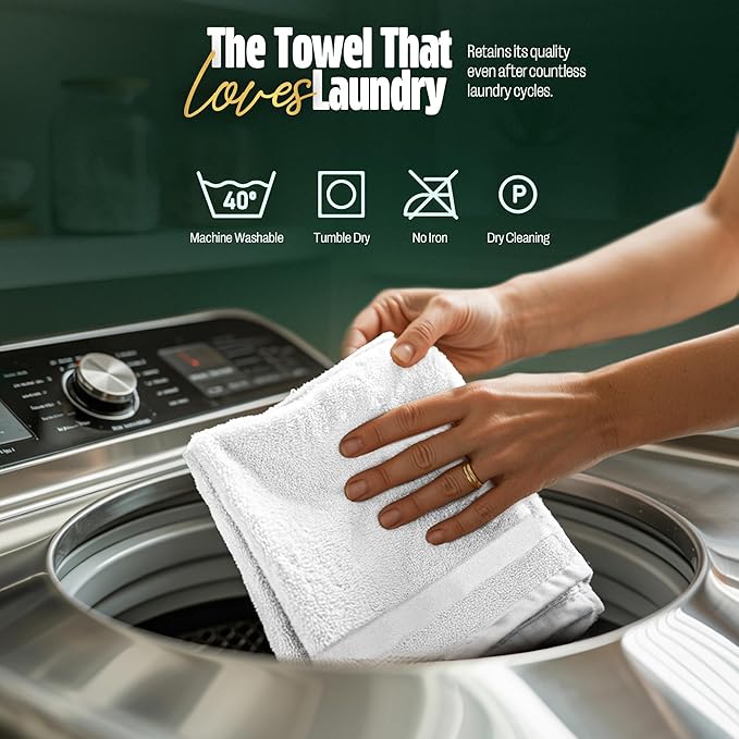 Pearl Linens Pack of 24 100% Cotton Hand Towels, Salon Towels for Spa, Gym and Bathroom Use, Hair Towels in Bulk, Soft, Absorbent, Quick Dry & Machine Washable, 16x27 inches, White