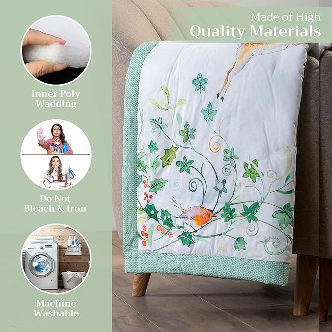 Maison d' Hermine Throw Blanket for Couch Lightweight Soft Warm Breathable Cotton Throw Blankets for Bed Girls Boys Women Men Gifts Sofa Travel Living Room Chair Bedding (50"x60", Snowy World)