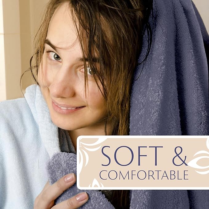 MAURA 6-Pack Premium Turkish Washcloth Set - Ultimate Luxury with Soft, Thick, Super Absorbent, and Oversized Cotton Face Towels - Ideal for a Hotel & Spa Quality Experience in Classic Denim Blue