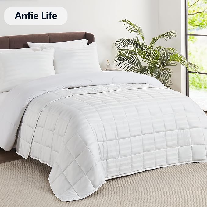 Weighted Blanket Queen Size (60"x80" 15lbs),Ultra Soft and Cozy Cooling Weighted Blanket Queen Size for Adult,Heavy Blanket with Machine Washable Soft Blanket, White