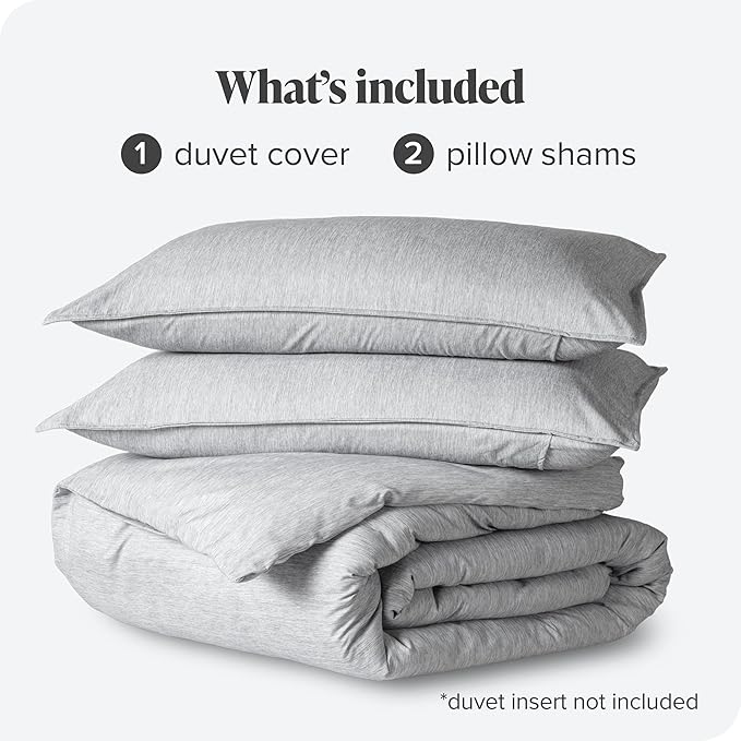 Bare Home Bedding Duvet Cover Oversized King Size - Premium 1800 Super SoftCollection - Lightweight, Duvet Cover - Soft Textured Bedding (Oversized King, Heathered Pewter)