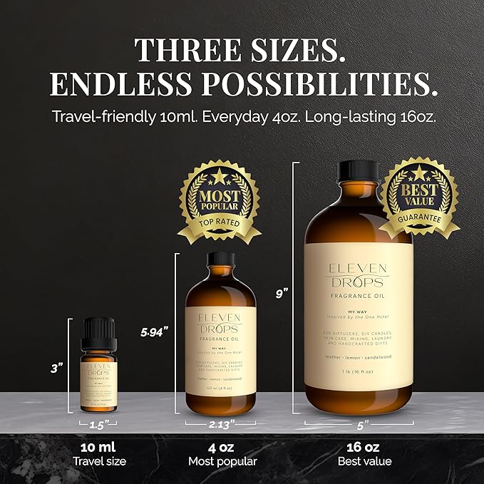 My Way Diffuser Oil - Premium Fragrance Oil Inspired by The One Hotel - Invigorating My Way Scent for Cold Air Diffusers, Home, Office, DIY Candles, Mixing, Lasting, Pet Friendly, 16oz