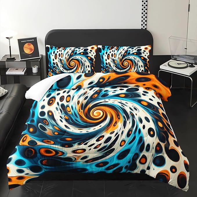 Leopard Print Geome Comforter Set Queen Size，Leopard Print Bedding Set Queen
