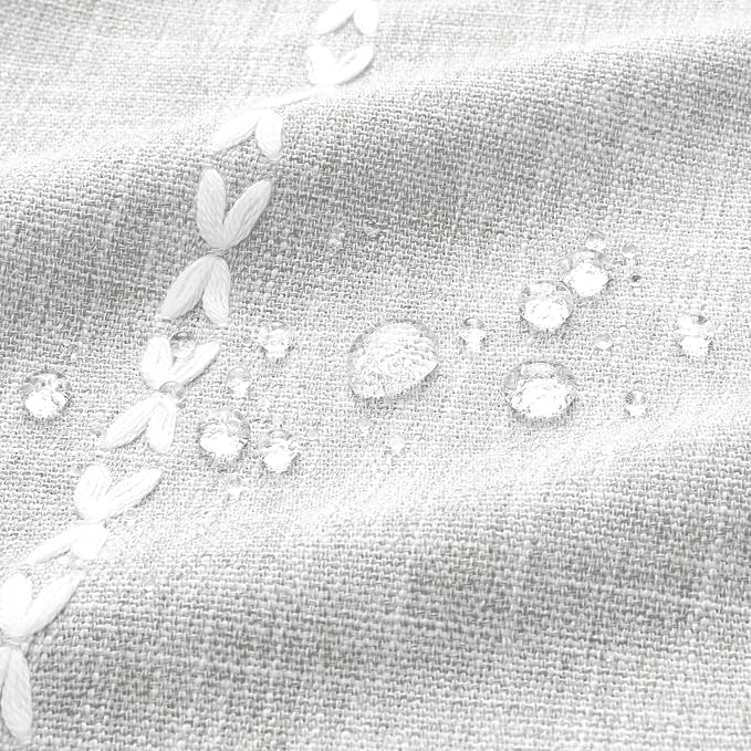 MitoVilla Modern Farmhouse Shower Curtain Set 72 x 78, Boho 78 inch Long Polyester Linen Tassel Fabric Shower Curtain Set for Chic Cottagecore French Rustic Bathroom Decor, Light Grey