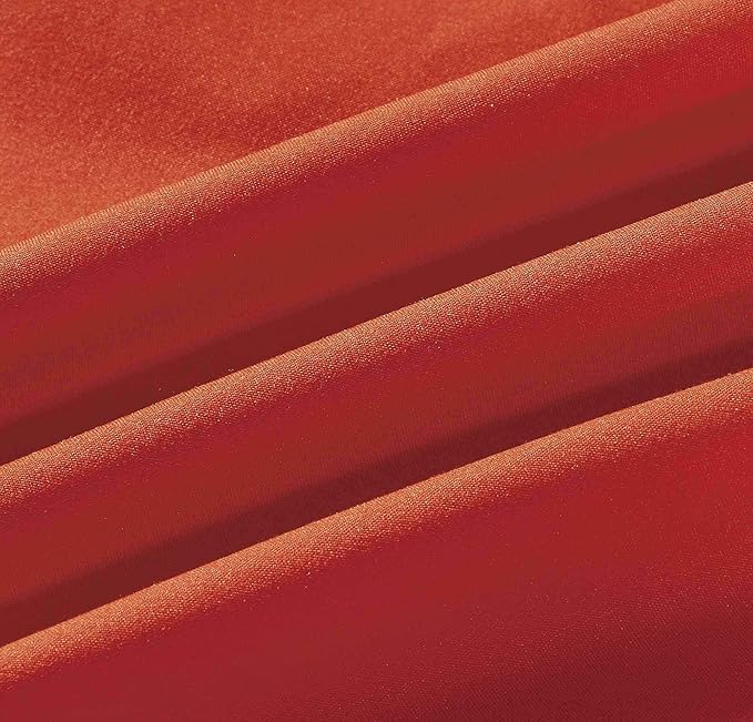 Sheets & Beyond Wrap Around Solid Microfiber Luxury Hotel Quality Fabric Bedroom Gathered Ruffled Bedding Bed Skirt 14 Inch Drop (Queen, Orange)