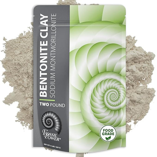 Bentonite Clay Food Grade Powder 2 Lb – Natural Heavy Metal Detox & Pore Cleansing | Indian Healing | DIY Hair & Facial Mask Treatment for Oily Skin | Toothpaste, Deo, Bath & Foot Soak