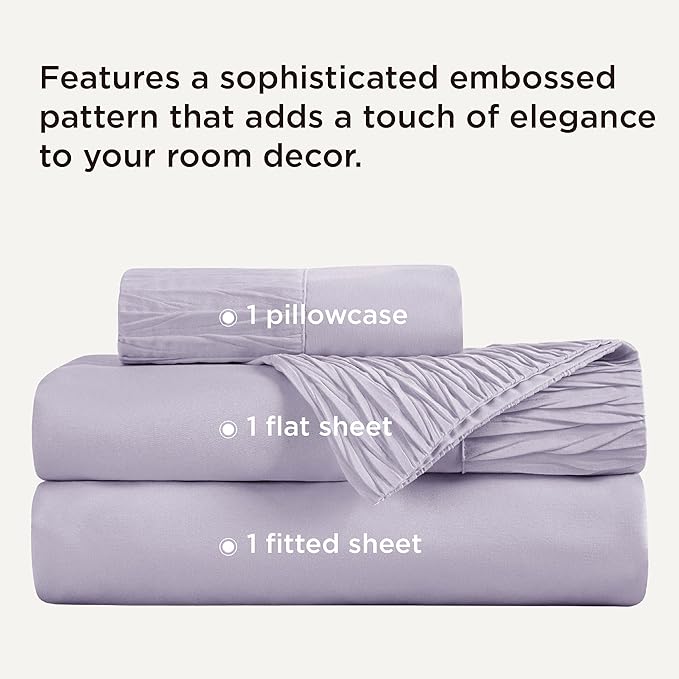 Bedsure Twin XL Sheet Sets Dorm Bedding - 3 Pieces Soft Extra Long Twin Sheets, Hotel Luxury, Easy Care Microfiber for Women, Men, Lavender