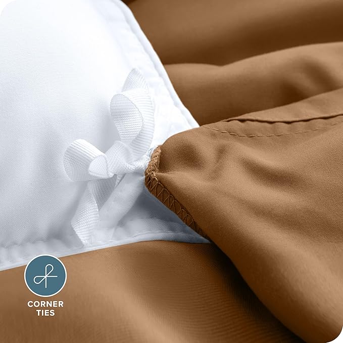 Bare Home Bedding Duvet Cover Queen Size - Premium 1800 Super Soft Collection - Lightweight, Cooling - Soft Breathable Bedding Duvet Cover (Queen, Caramel)