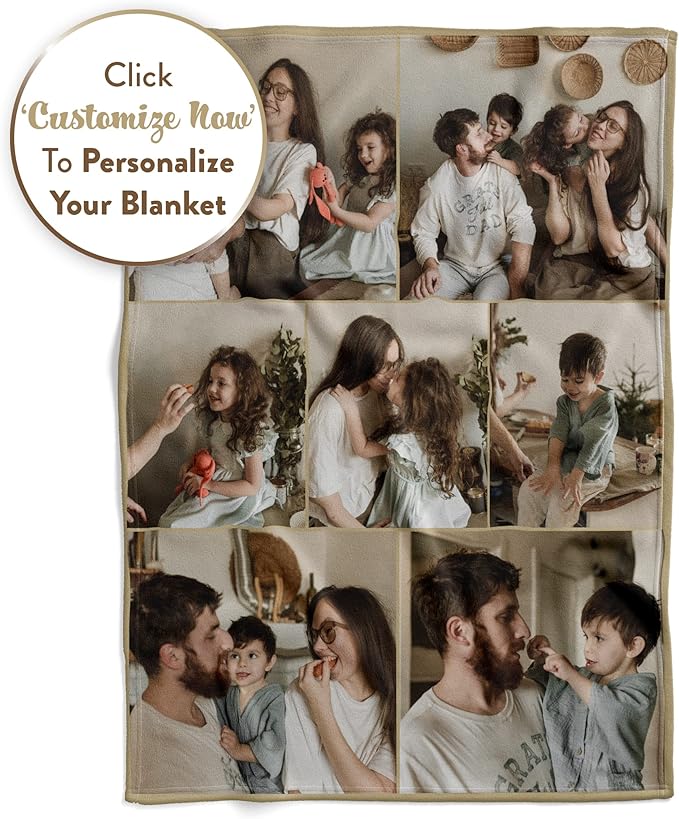Ships Next Day, Custom Blanket with Picture - Printed in USA, Personalized Photo Blanket (Fleece - 30x40)