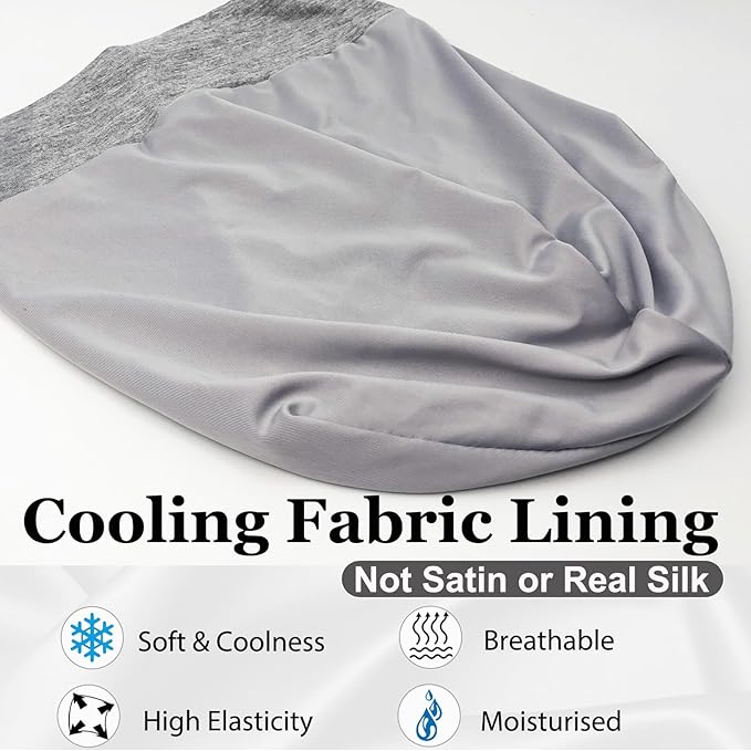 Sleep Cap Bonnet for Sleeping Black Women Men, Adjustable Cooling Lining Bonnets for Curly Hair Wrap Braids Beanie Night Hat