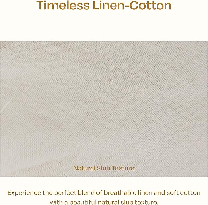 California Design Den King Size Duvet Cover Set, 3 Piece Duvet Cover & Sham Set Textured Natural Duvet Cover 106" x 90" to Fit King Size Duvet (Linen-Natural, King)