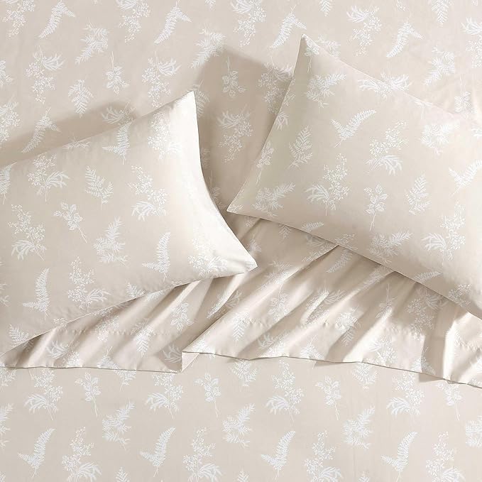 Wrangler - King Bed Sheets, Ultra-Soft & Lightweight Bedding with Matching Pillowcases, Lightweight Bed Set for All Season Comfort, Oeko-Tex Certified (Foliage Beige)