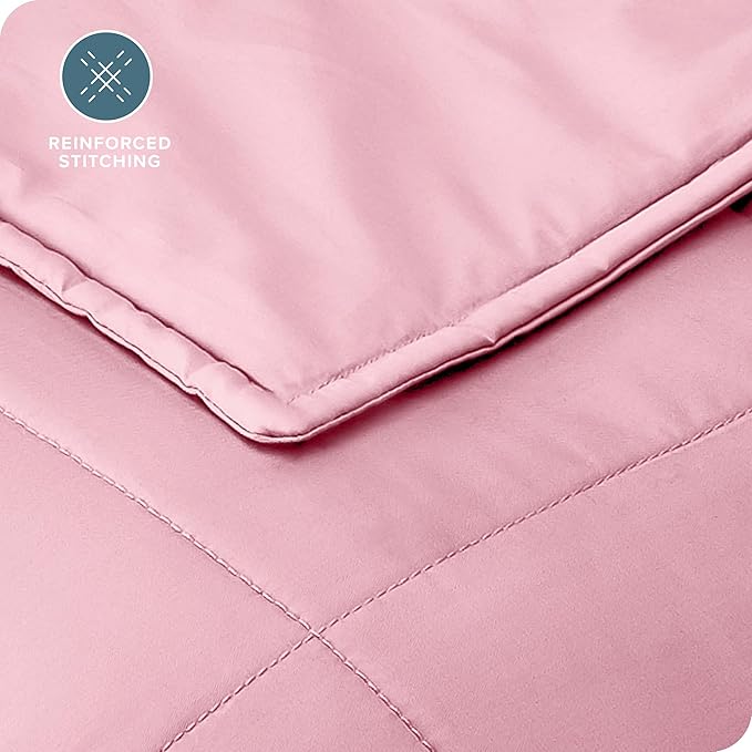 Bare Home Weighted Blanket Queen Size 20lb (60" x 80") for Adults - All-Natural 100% Cotton - Premium Heavy Blanket Nontoxic Glass Beads (Light Pink, 60"x80")