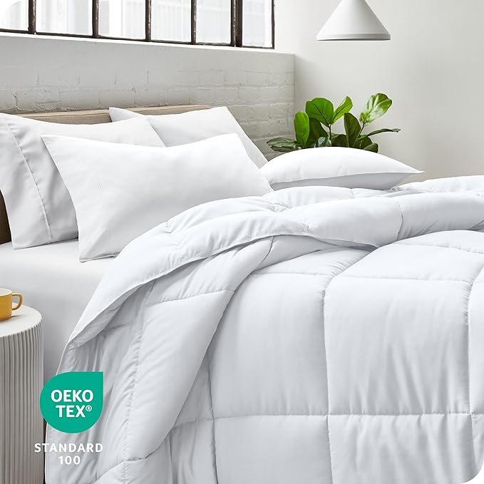 Bare Home Duvet Insert Comforter - King/California King - Goose Down Alternative - Ultra-Soft - Premium 1800 Series - All Season Warmth - Bedding Comforter (King/Cal King, White)