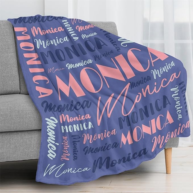 Name Blanket Personalized Blanket for Adult Kids Flannel Customize Throw Blanket Custom (Color 14, 60 x 80 Inches)