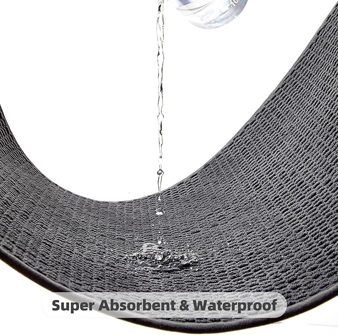 Bathroom Runner Rugs, Long Bath Mat Runner Washable Thin Quick Dry Low Pile Bathroom Runner Rugs Non Slip, Dark Grey 24"x70"