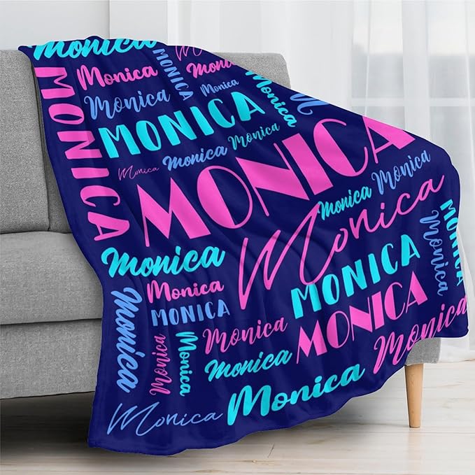 Name Blanket Personalized Blanket for Adult Kids Flannel Customize Throw Blanket Custom (Color 29, 40 x 50 Inches)