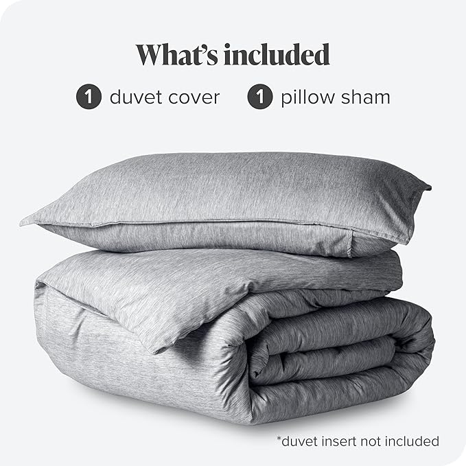 Bare Home Bedding Duvet Cover Oversized Queen Size - Premium 1800 Super Soft Collection - Lightweight, Duvet Cover - Soft Textured (Oversized Queen, Heathered Charcoal)