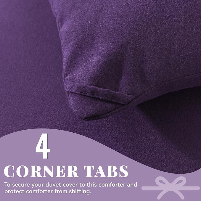 Cosybay Down Alternative Comforter (Purple, King) - All Season Soft Quilted King Size Bed Comforter - Duvet Insert with Corner Tabs -Winter Summer Warm Fluffy, 102x90 inches