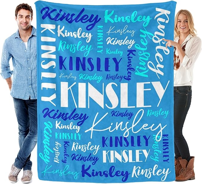 Name Blanket Personalized Blanket for Adult Kids Flannel Customize Throw Blanket Custom (Color 25, 40 x 50 Inches)