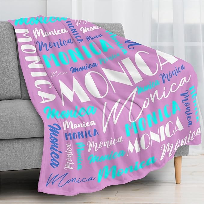 Name Blanket Personalized Blanket for Adult Kids Flannel Customize Throw Blanket Custom (Color 27, 60 x 80 Inches)