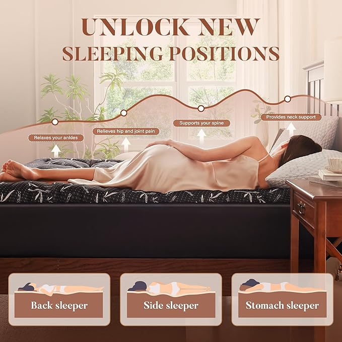 100% Waterproof Twin XL Size Mattress Topper, Thick Pillow Top Mattress Pad，Up to 22 Inch Deep Pocket, Soft Breathable Mattress Pad for Back Pain，Protector Cover (Black)