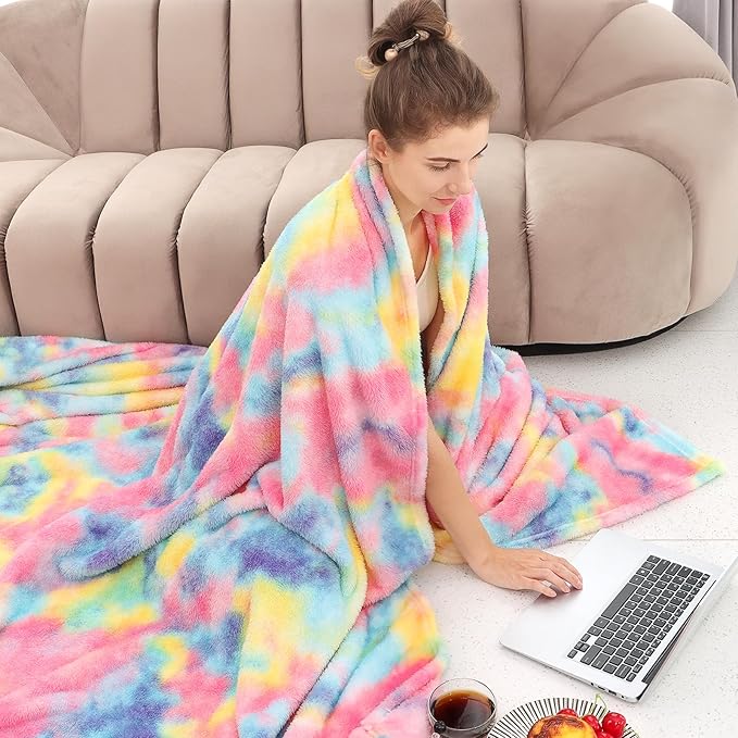 Fleece Throw Blanket Cozy Soft Lightweight Throw Blankets Warm Plush Colorful Fall Blankets and Throws Couch Sofa Bed Camping Travel Picnic Outdoor Blanket Bedding Kid Baby Boys Girls Adults