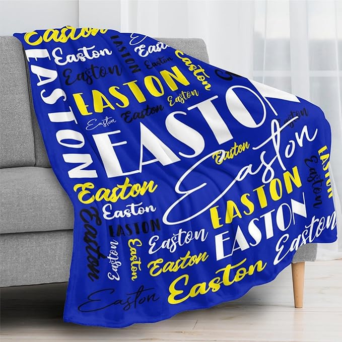 Name Blanket Personalized Blanket for Adult Kids Flannel Customize Throw Blanket Custom (Color 21, 60 x 80 Inches)